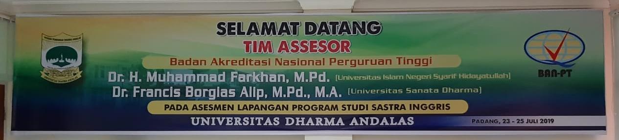 Selamat Datang Tim Asesor BAN-PT dalam rangka asesmen lapangan program studi sastra inggris