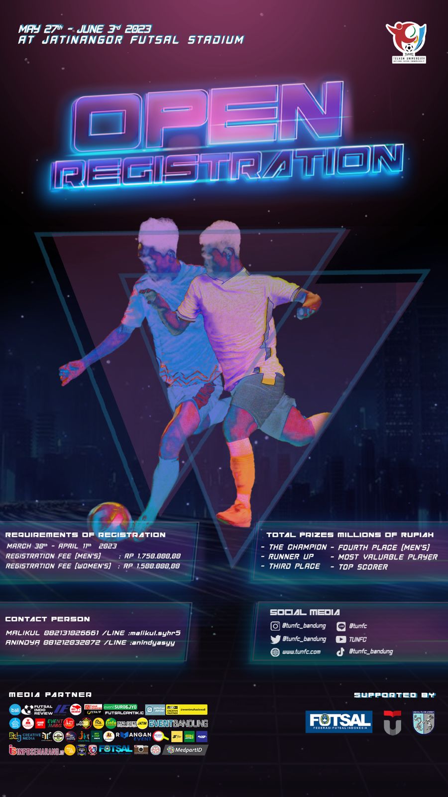Mahasiswa UNIDHA Ikuti Turnamen Futsal Telkom University.