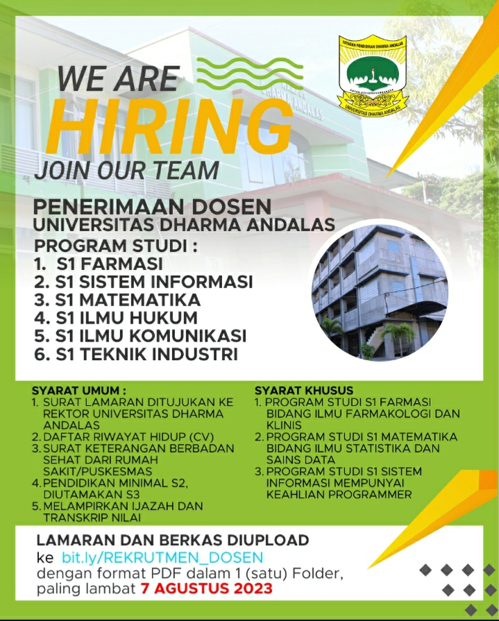 Penerimaan Dosen Universitas Dharma Andalas
