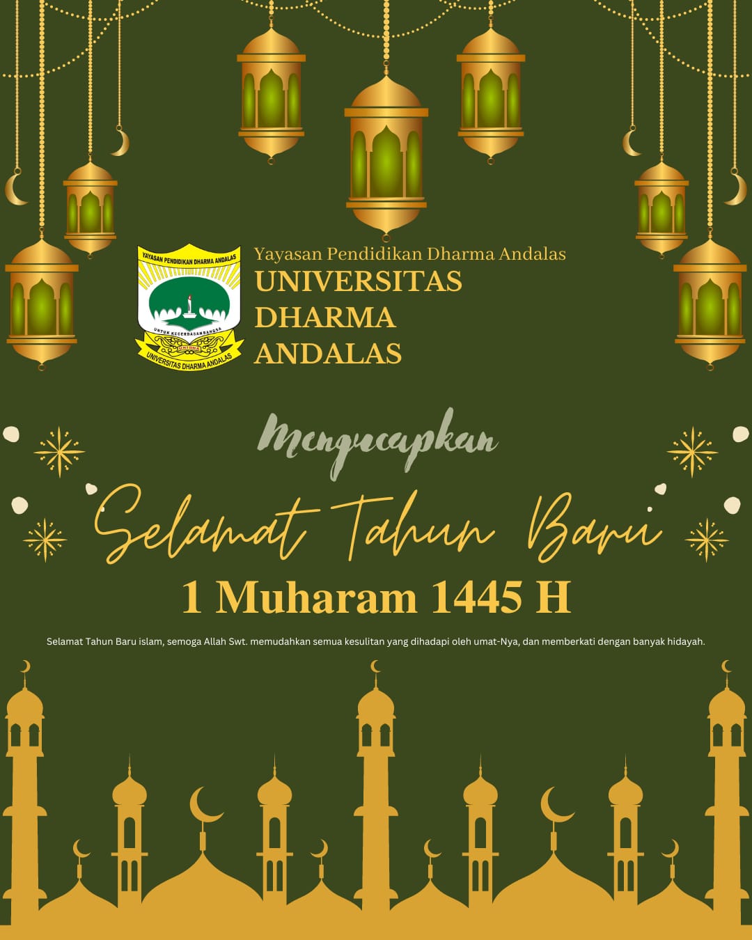 Civitas Akademika UNIDHA Mengucapkan Selamat Tahun Baru 1 Muharam 1445 H.