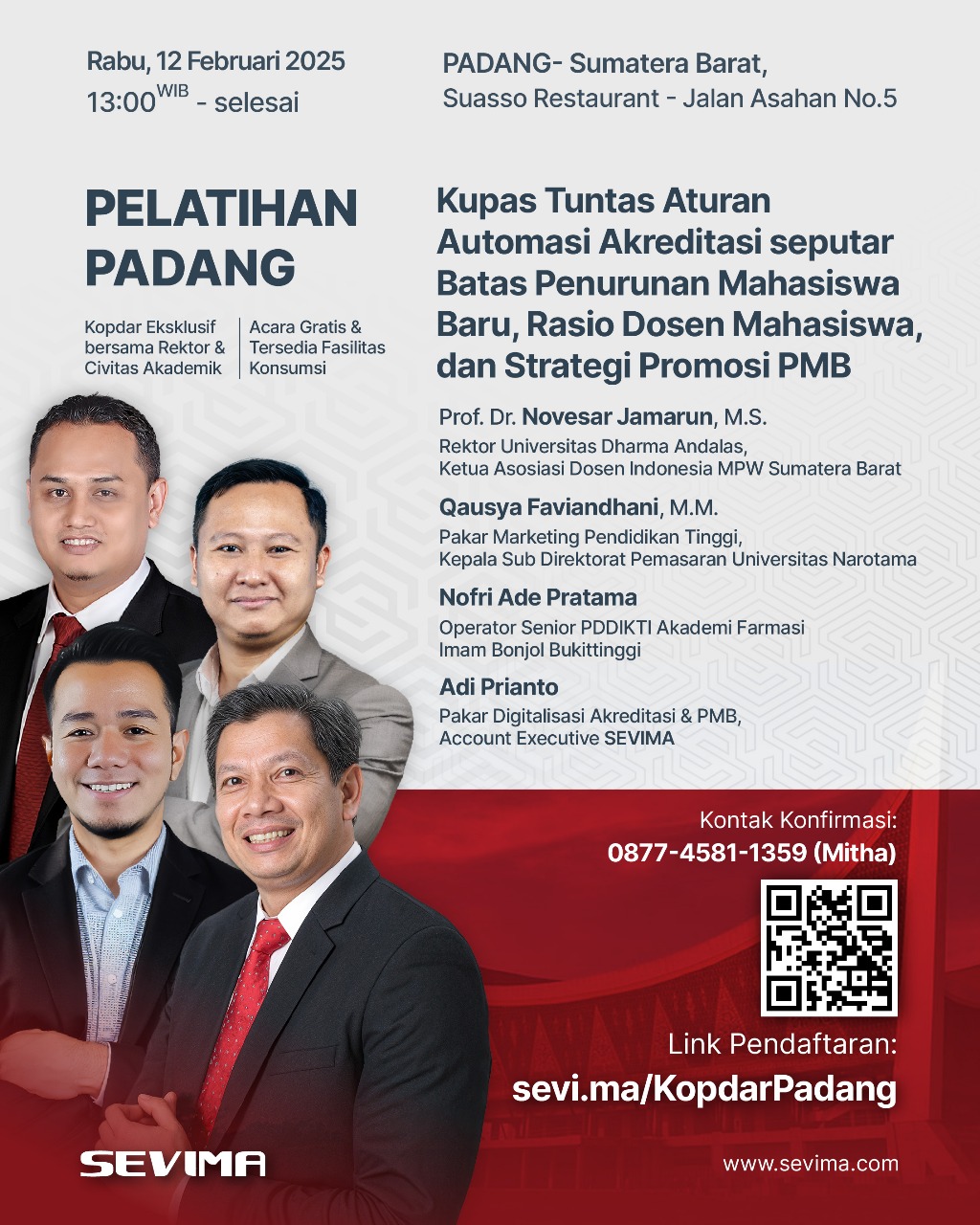 SEVIMA Gelar Kopdar Eksklusif Bersama Rektor Universitas Dharma Andalas: Kupas Tuntas Aturan Akreditasi dan Strategi PMB