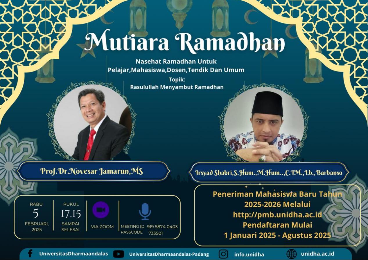 Universitas Dharma Andalas Mulai Acara Mutiara Ramadhan 1446 H: Merajut Kebersamaan dalam Keimanan dan Keilmuan