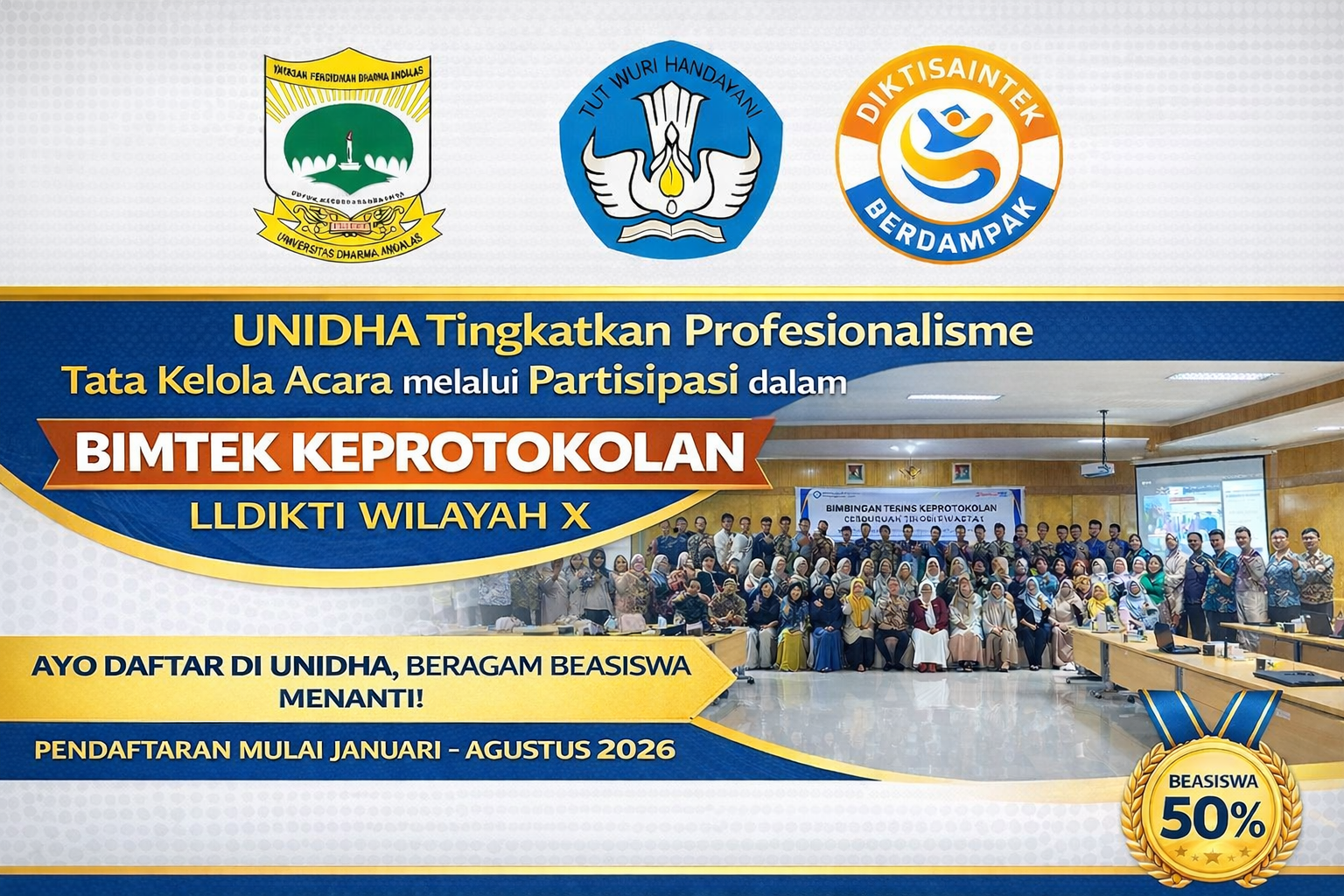 UNIDHA Tingkatkan Profesionalisme Tata Kelola Acara dalam Acara Keprotokolan LLDIKTI Wilayah X